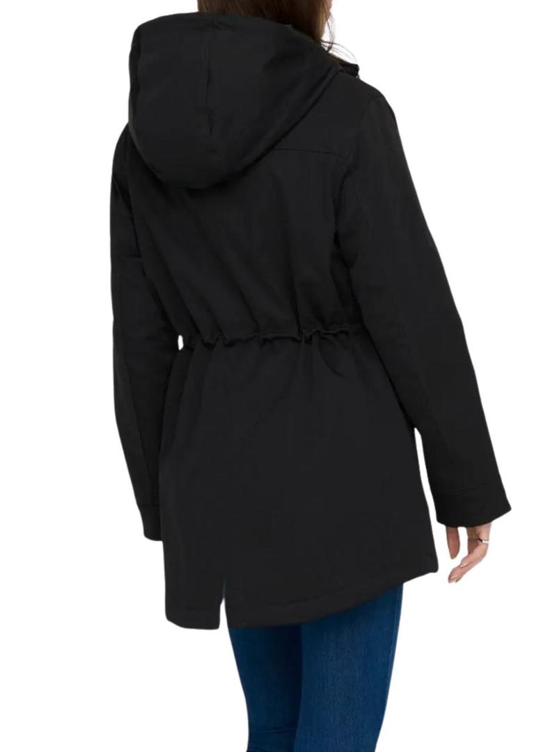 Parka Only Hannover preta para mulher.