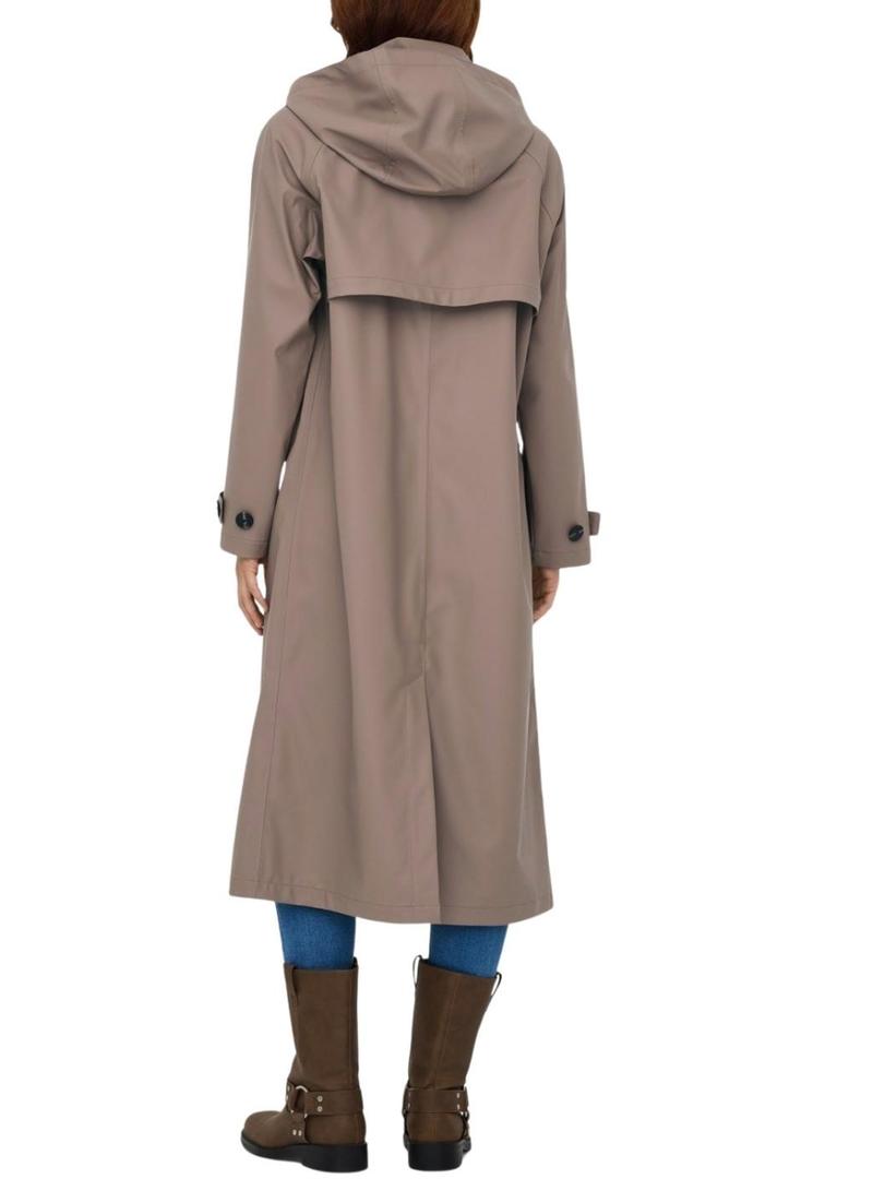 Trench Only Capa de chuva de musgo bege para mulheres.