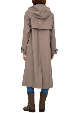 Trench Only Capa de chuva de musgo bege para mulheres.