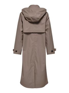 Trench Only Capa de chuva de musgo bege para mulheres.