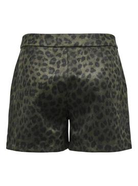 Shorts Only Moon estampado de animal verde para mulher.