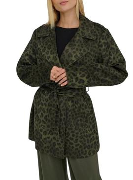 Blazer Only Moon verde animal print para mulher