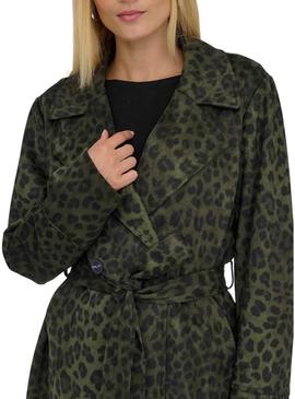 Blazer Only Moon verde animal print para mulher