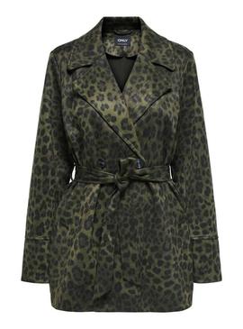Blazer Only Moon verde animal print para mulher