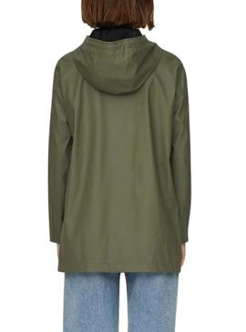 Capa de chuva Only Newellen verde para mulher.