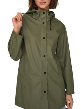 Capa de chuva Only Newellen verde para mulher.