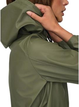 Capa de chuva Only Newellen verde para mulher.