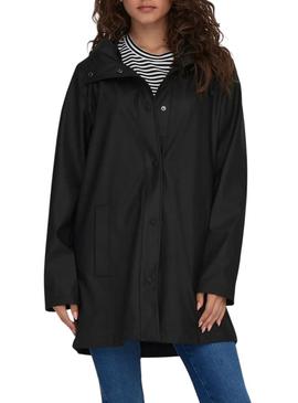 Capa de chuva Only Newellen preta para mulher.