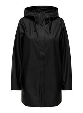Capa de chuva Only Newellen preta para mulher.