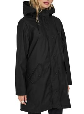 Capa de chuva Only Sally preta para mulher.