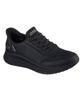 Tênis Skechers Bob Squad preto para mulher.