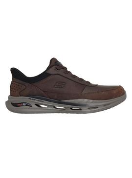 Sapatilhas Skechers Arch Fit castanhas para homem
