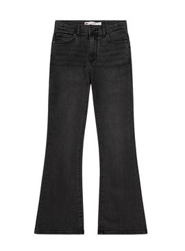 Calça jeans Levis 726 preta para menina.