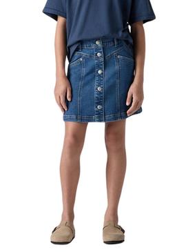 Saia jeans Levi's com botões para menina.