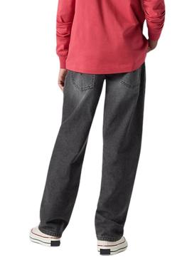 Calça de ganga Levis Stay Loose cinza para criança.