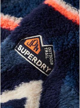 Polar Superdry Printed Henley étnico marinho para mulheres