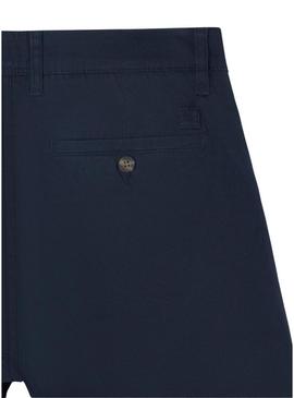 Calças chinesas Silbon Casual azul marinho para homem.