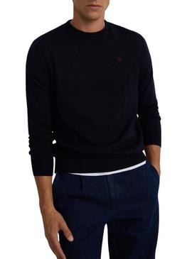 Camisola básica azul marinho Silbon para homem.