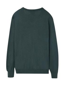 Camiseta Silbon Vneck verde para homem.