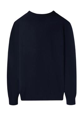 Camisola Silbon Vneck azul marinho para homem