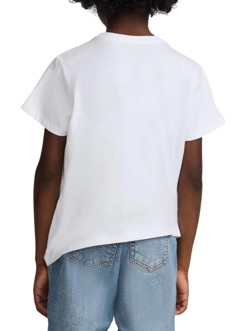 Camiseta Silbon logo multicolor branca para menino.