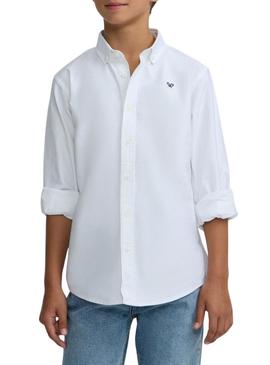 Camisa Silbon Oxford branca para criança.