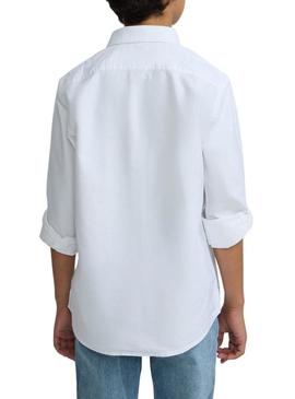 Camisa Silbon Oxford branca para criança.