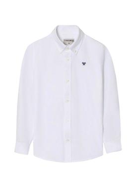 Camisa Silbon Oxford branca para criança.