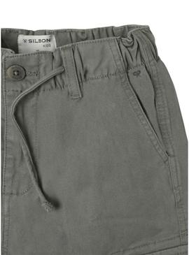 Calça cargo verde Silbon para menino.