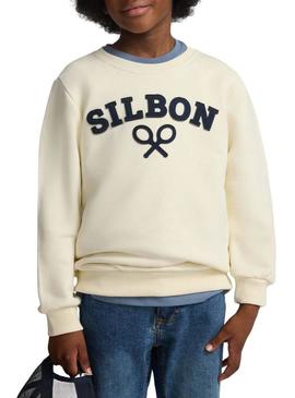 Moletom Silbon Raqueta bege para criança