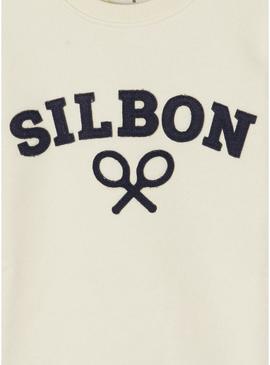 Moletom Silbon Raqueta bege para criança
