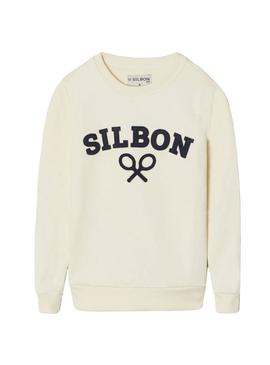 Moletom Silbon Raqueta bege para criança