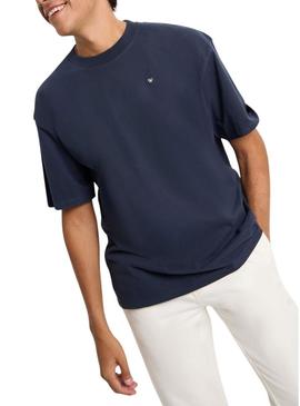 Camiseta Silbon Varsity club azul marinho para homem.