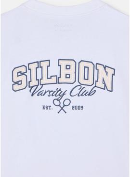 Camiseta Silbon Varsity club branca para homem.