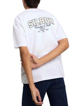 Camiseta Silbon Varsity club branca para homem.