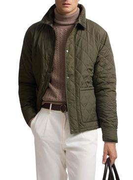 Jaqueta Silbon Field clássica verde para homem.