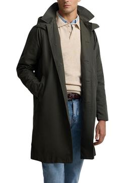 Trench coat verde Silbon para homem