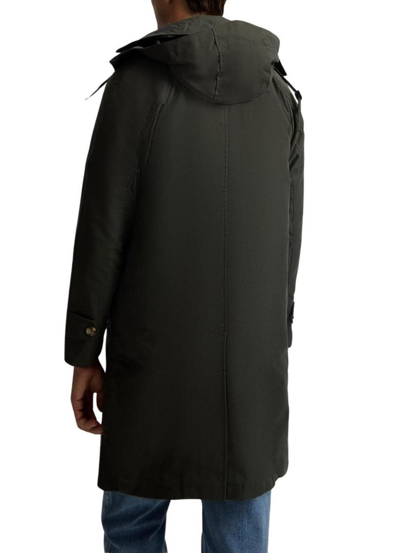 Trench coat verde Silbon para homem