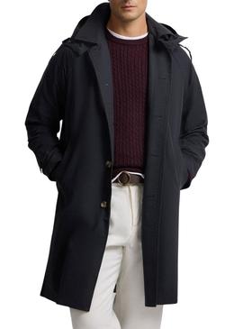 Trench coat Silbon azul marinho para homens.