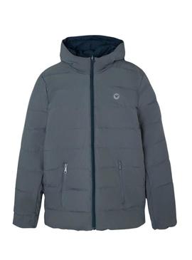 Casaco acolchoado reversível azul e cinza Silbon para homem