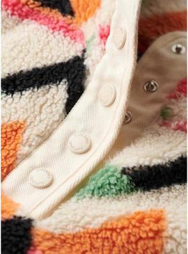 Polar Superdry Printed Henley étnico bege para mulher.