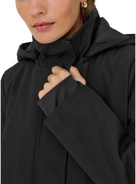 Parka Only Kara preta para mulher.