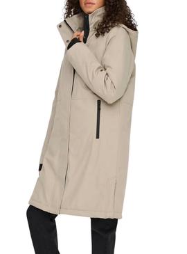 Parka Only Kara bege para mulher