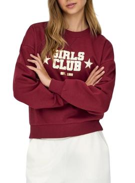 Moletom Only Onjo granate para mulher.