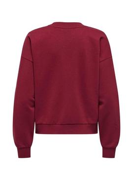 Moletom Only Onjo granate para mulher.