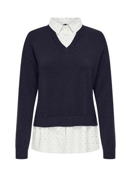 Camisa Dagmar Azul marinho Jersey Only para mulher.