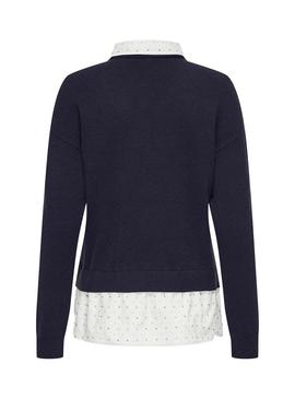 Camisa Dagmar Azul marinho Jersey Only para mulher.