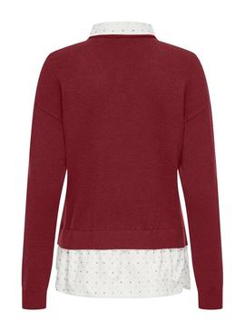 Camisa Dagmar Jersey Only em bordô para mulher.