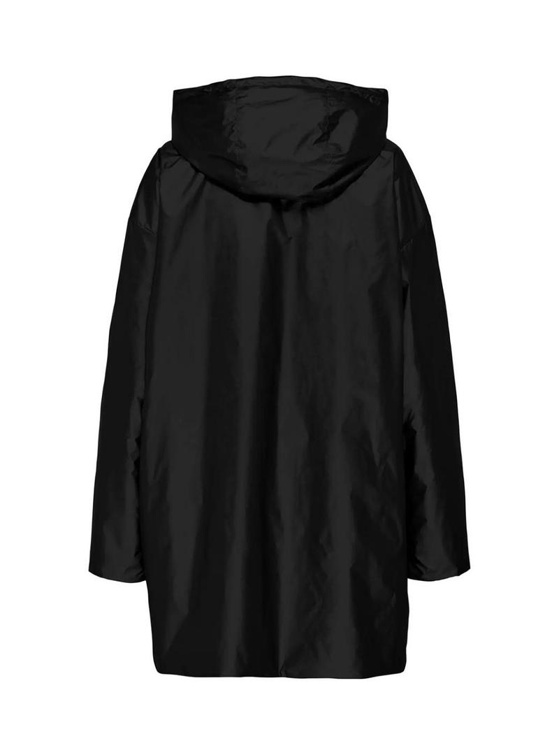 Capa de chuva reversível Only Fry preta e estampa de animal para mulher.