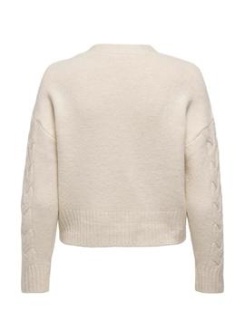 Casaco de malha Only Rio bege para mulher